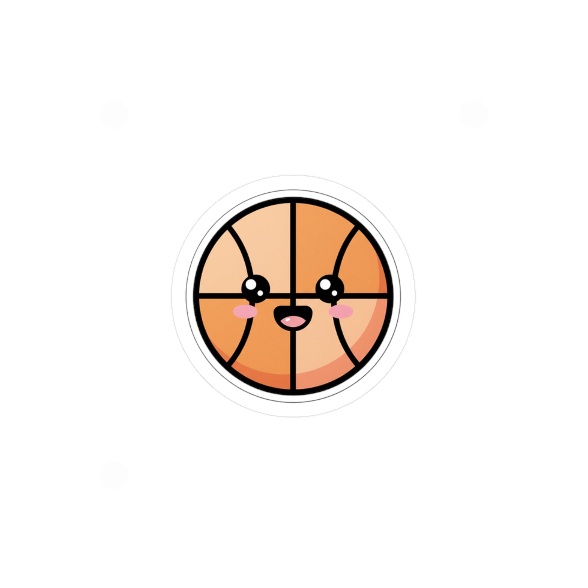 Kawaii Basketball Sticker | Cute Smile Sports Vinyl Kiss-Cut Sticker