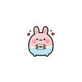 Cute Bunny Sticker | Pink Blue Rabbit Holding Love Letter
