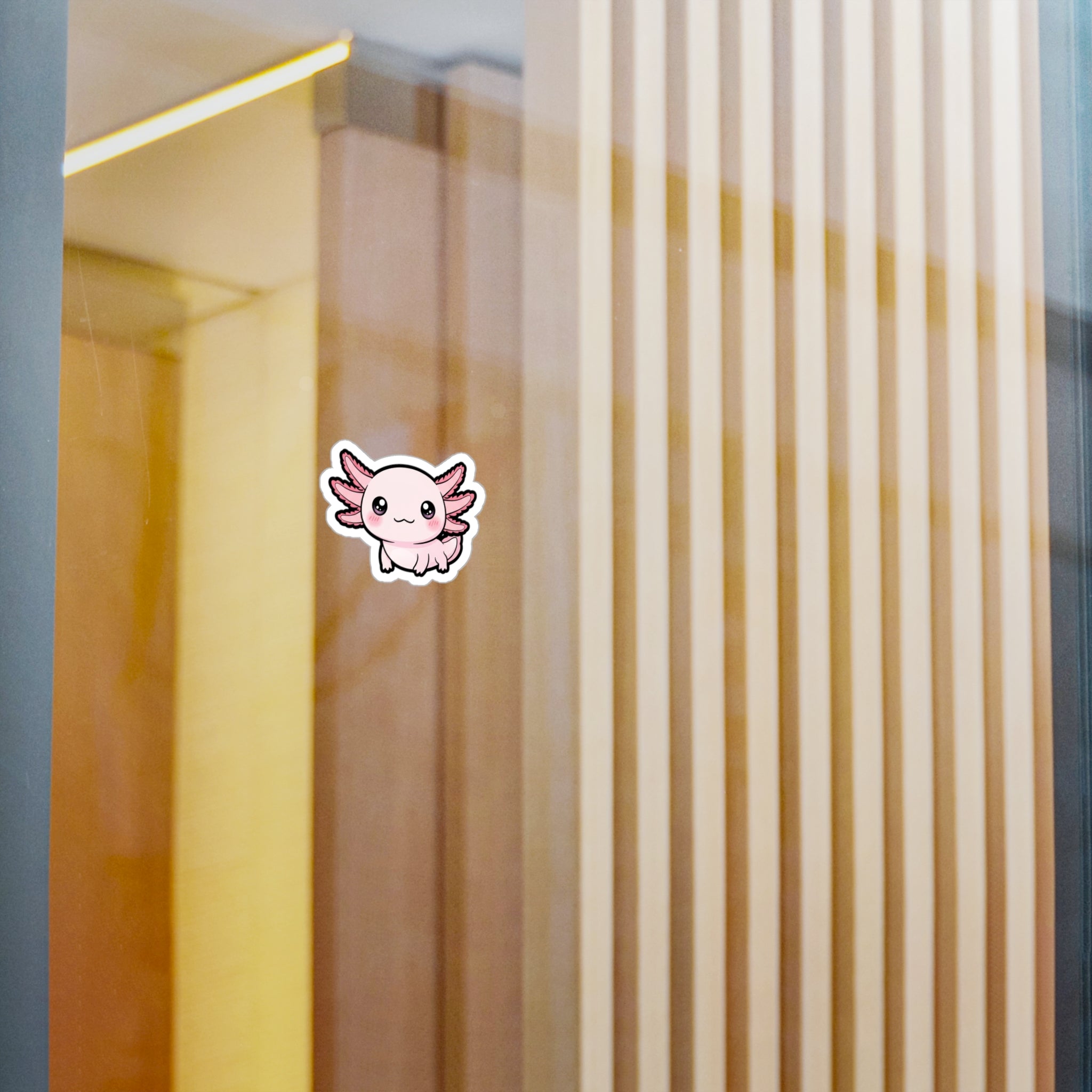 Cute Pink Axolotl Sticker | Kawaii Kiss-Cut Laptop Decal