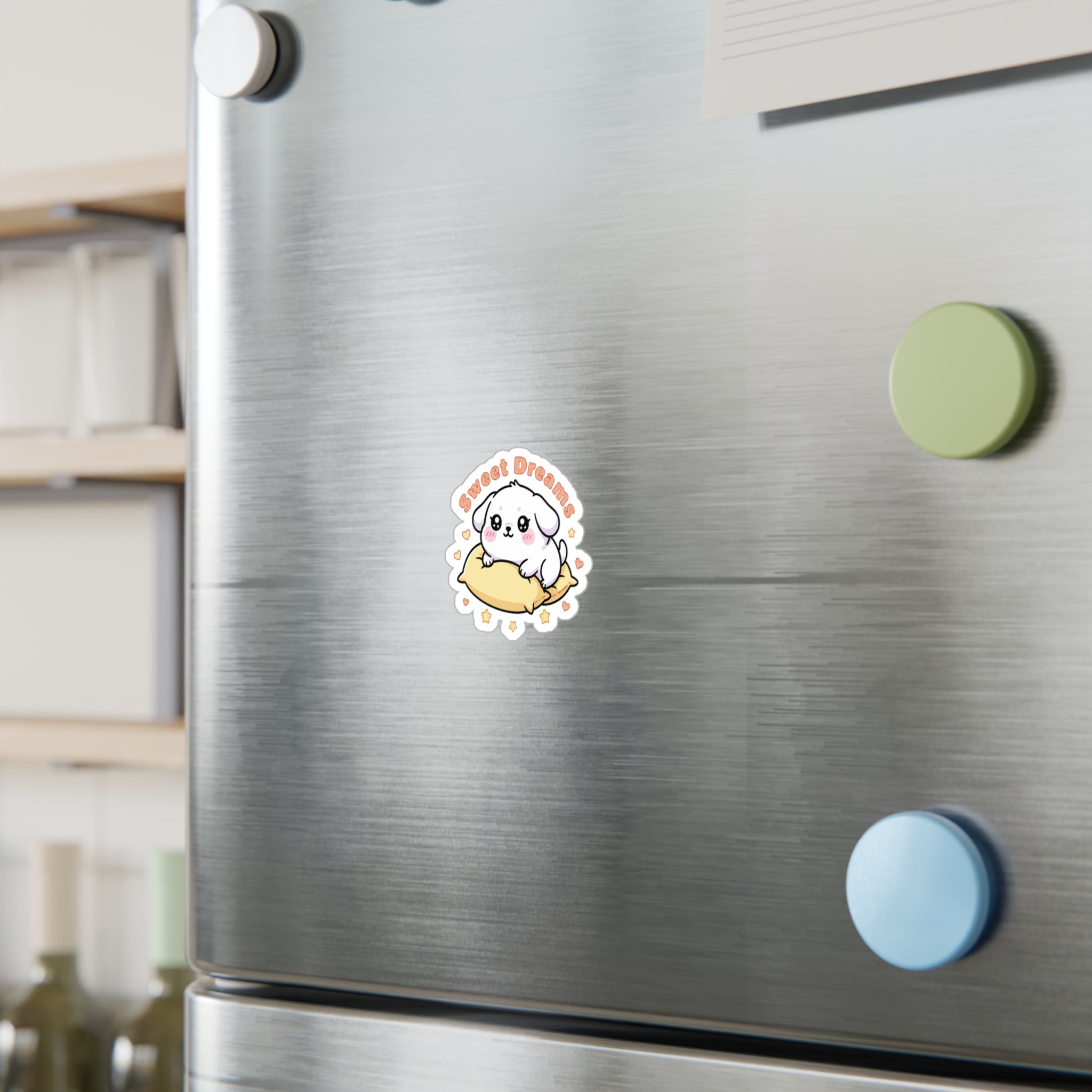 Sweet Dreams Puppy Sticker — Cute Kiss-Cut Laptop Sticker