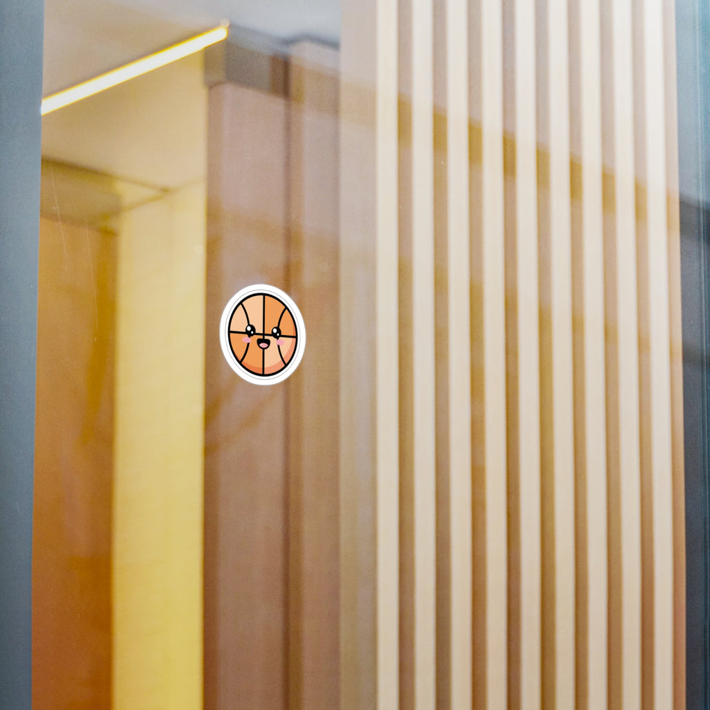 Kawaii Basketball Sticker | Cute Smile Sports Vinyl Kiss-Cut Sticker