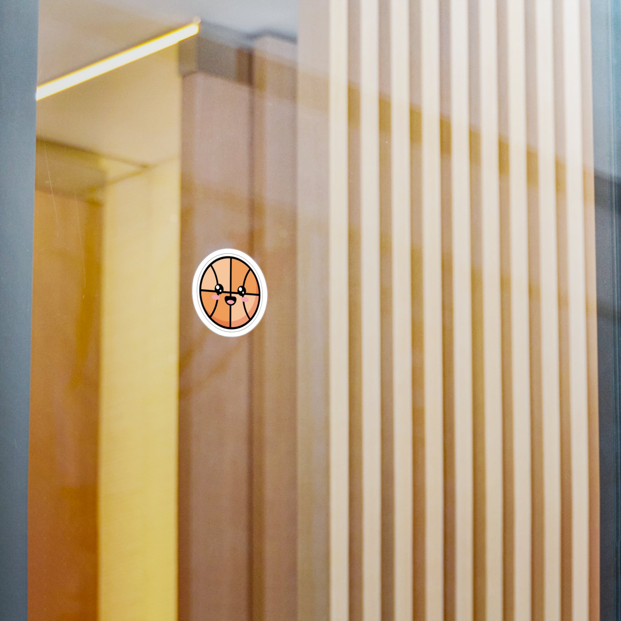 Kawaii Basketball Sticker | Cute Smile Sports Vinyl Kiss-Cut Sticker