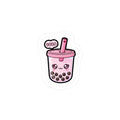 Kawaii Pink Boba Sticker – Cute Pink Kawaii Drink Decal
