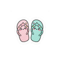Kawaii Flip-Flop Sticker Set | Cute Pastel Beach Sandal Vinyl Decal