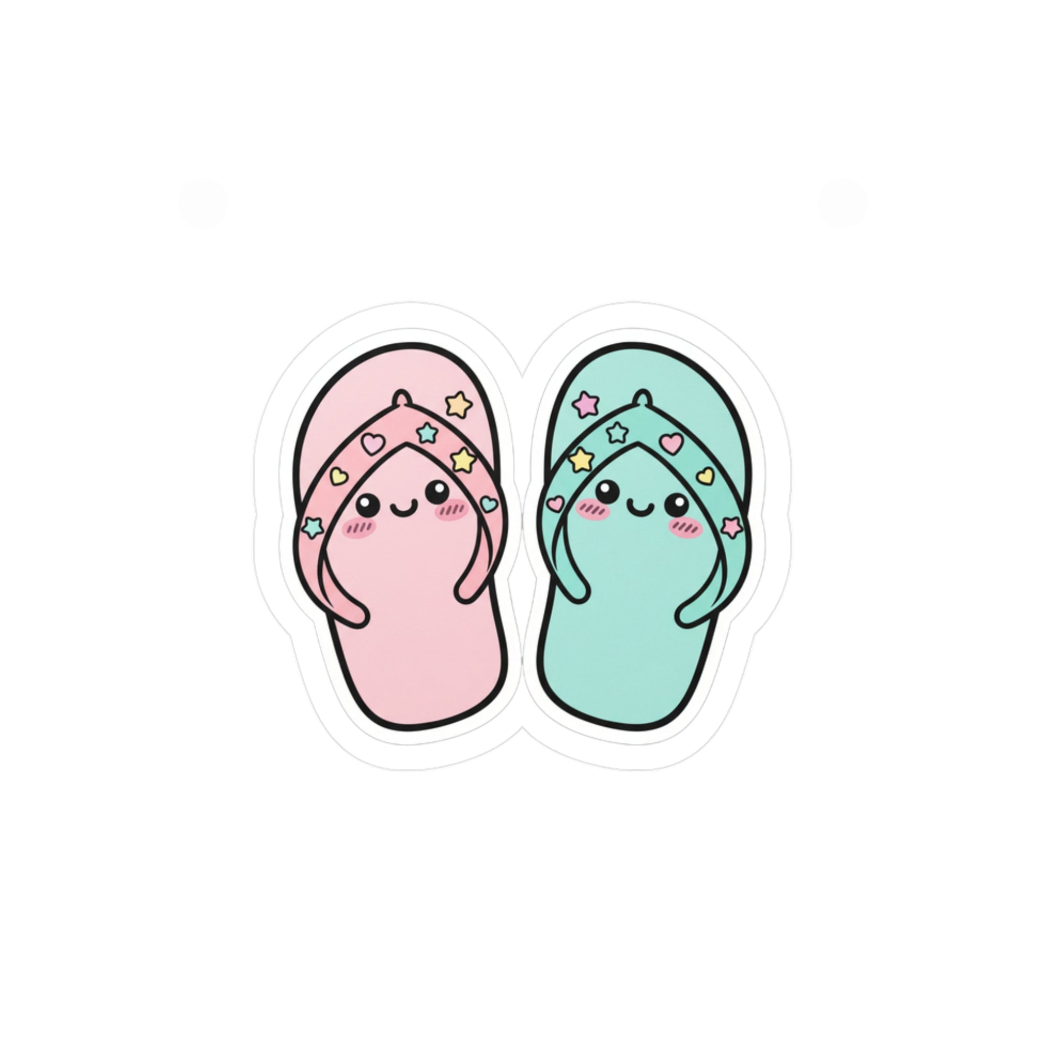 Kawaii Flip-Flop Sticker Set | Cute Pastel Beach Sandal Vinyl Decal
