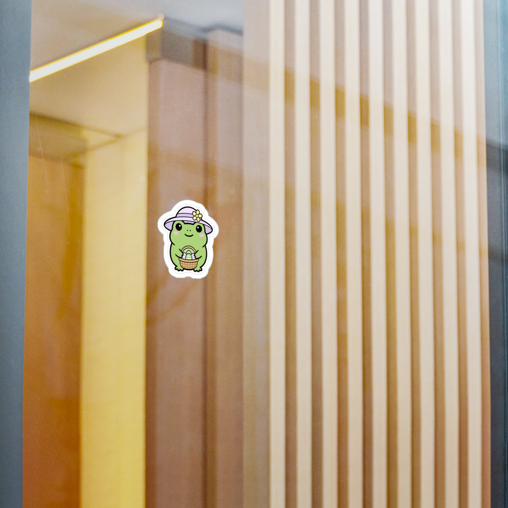 Cute Frog with Easter Basket Sticker
