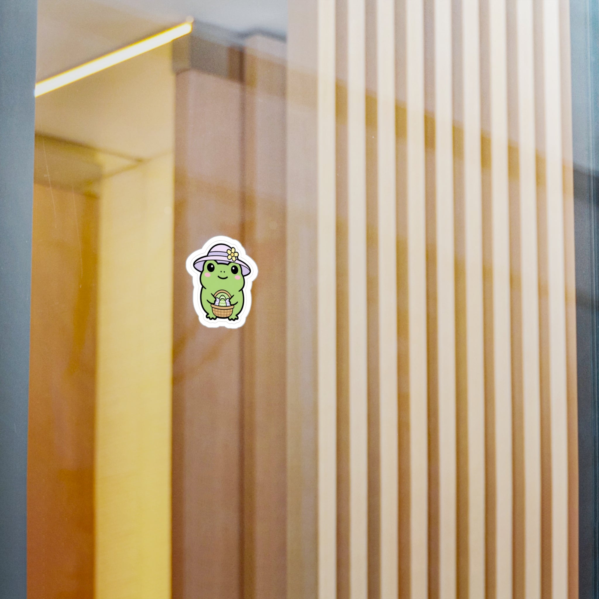 Cute Frog with Easter Basket Sticker