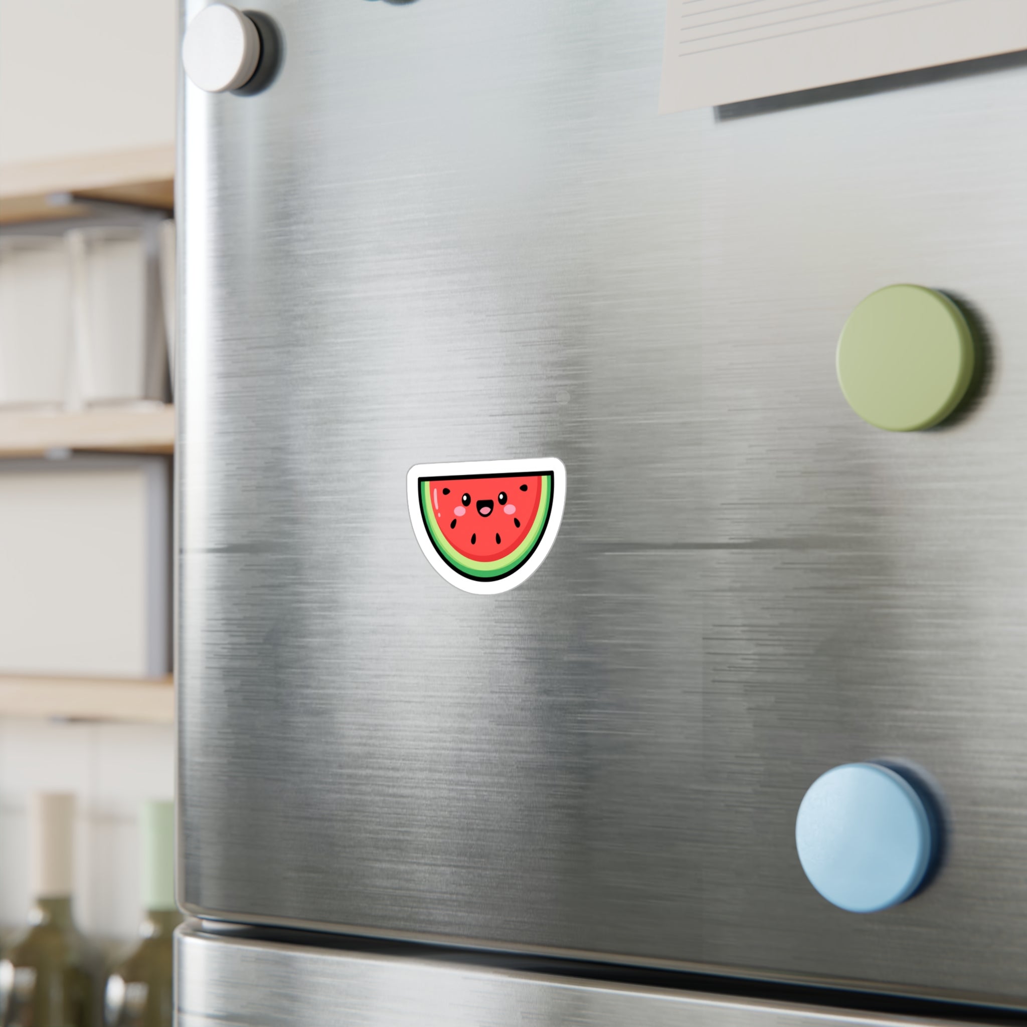 Cute Kawaii Watermelon Slice Sticker Happy Fruit Laptop Decal