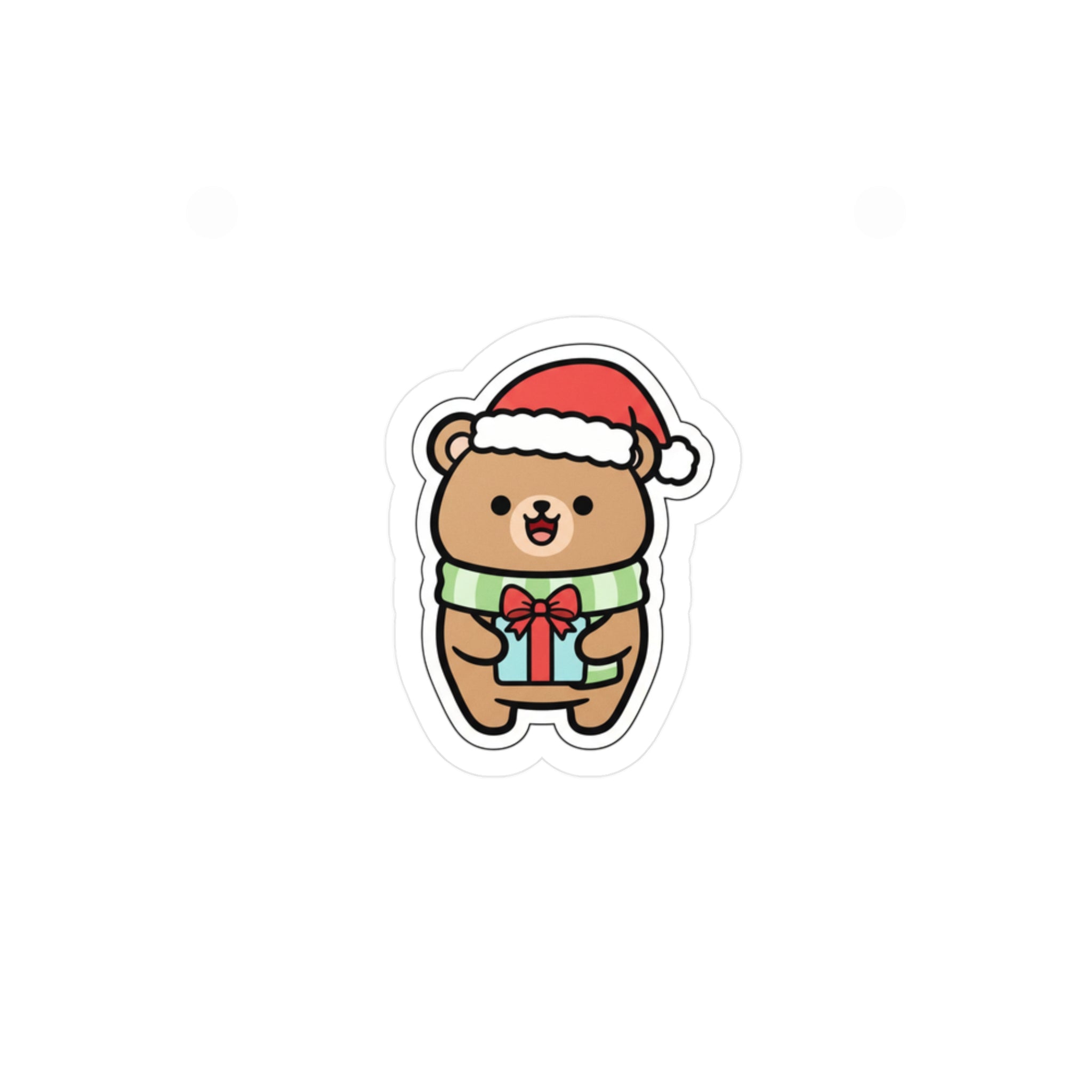 Cute Christmas Bear Sticker | Holiday Sticker