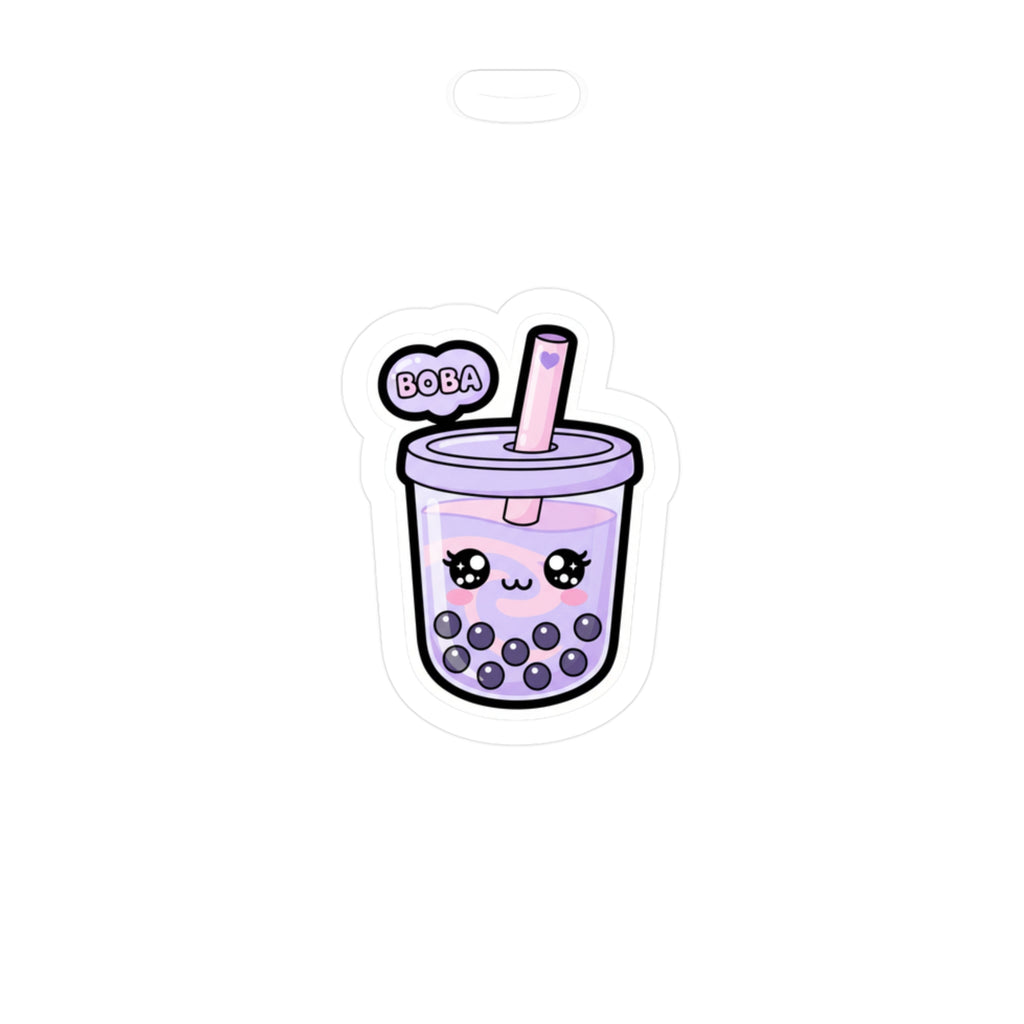 Kawaii Purple Boba Sticker, Cute Bubble Tea Sticker