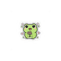 Frog with Bouquet Sticker | Cute Green Frog Holding Flowers, Heart Accents