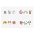 Cute Mini Sticker Sheets: Cute Cat, Donut, Strawberry & Rainbow Icons
