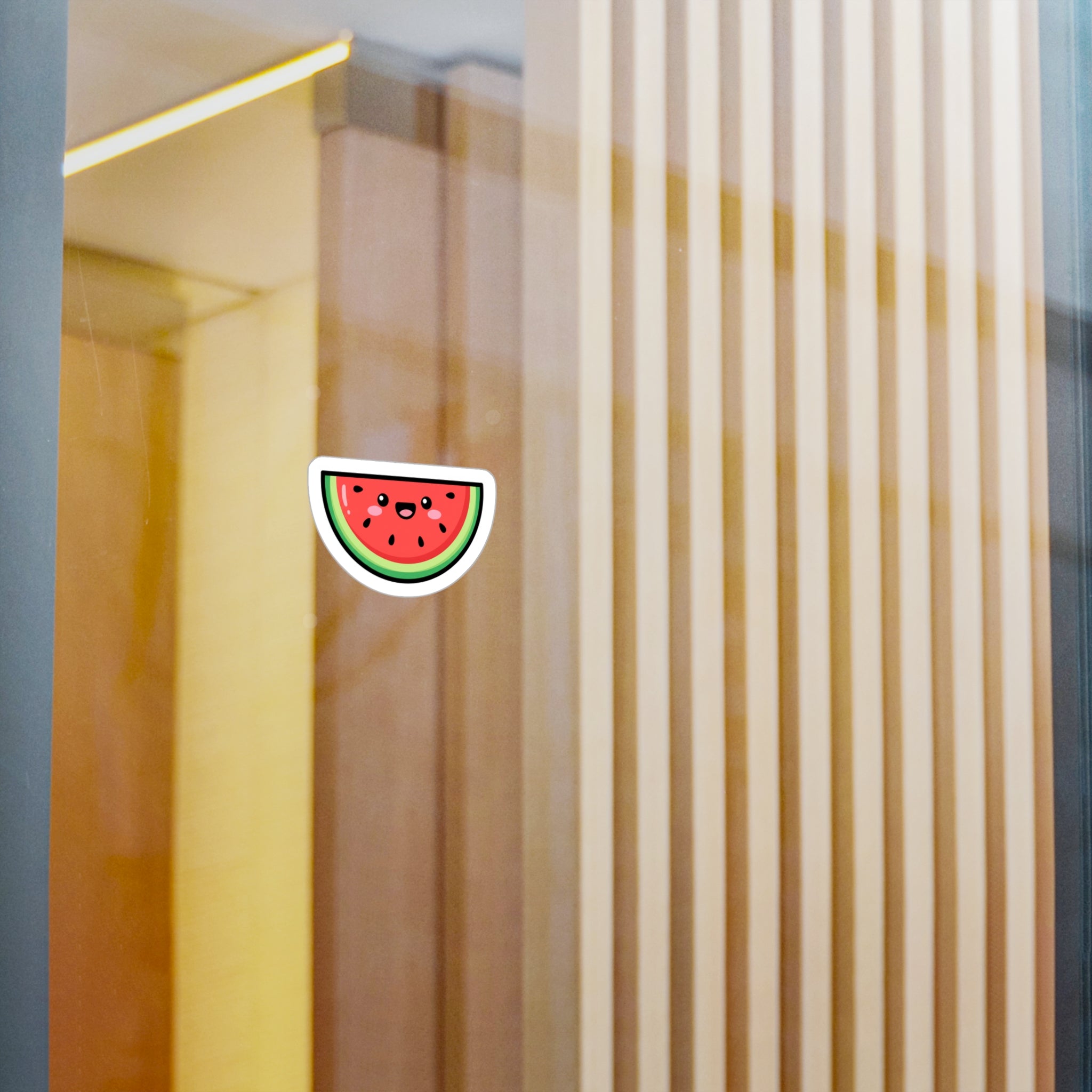 Cute Kawaii Watermelon Slice Sticker Happy Fruit Laptop Decal