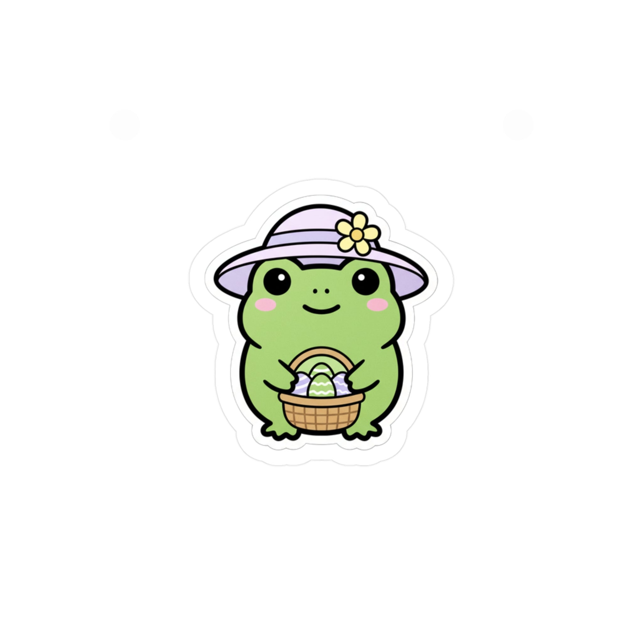 Cute Frog with Easter Basket Sticker