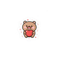 Cute Bear Holding Heart Sticker | Love Vinyl Decal for Laptops & Gifts