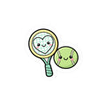 Cute Tennis Racket & Ball Kiss-Cut Sticker | Kawaii Sports Laptop Decal