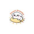Sweet Dreams Puppy Sticker — Cute Kiss-Cut Laptop Sticker