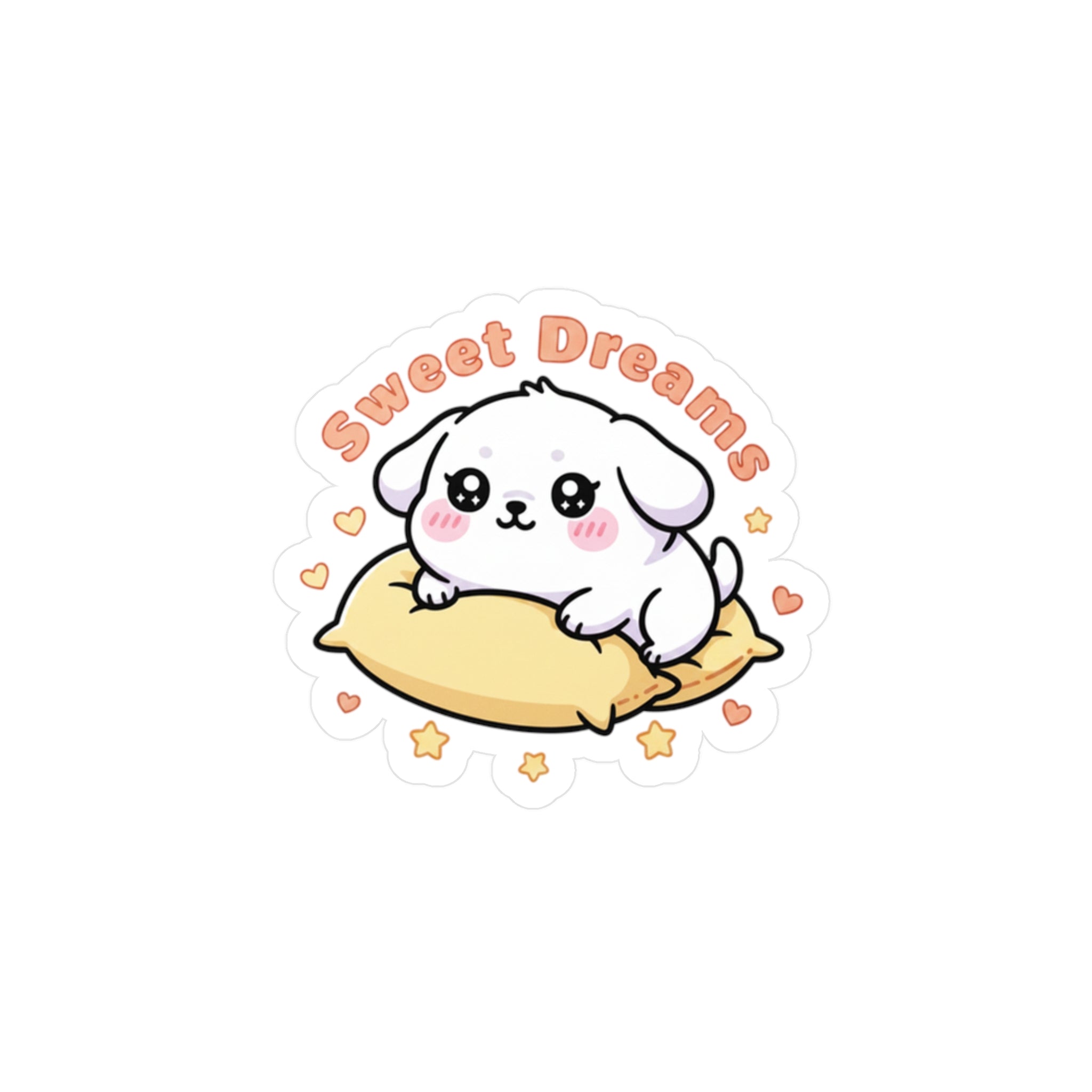 Sweet Dreams Puppy Sticker — Cute Kiss-Cut Laptop Sticker
