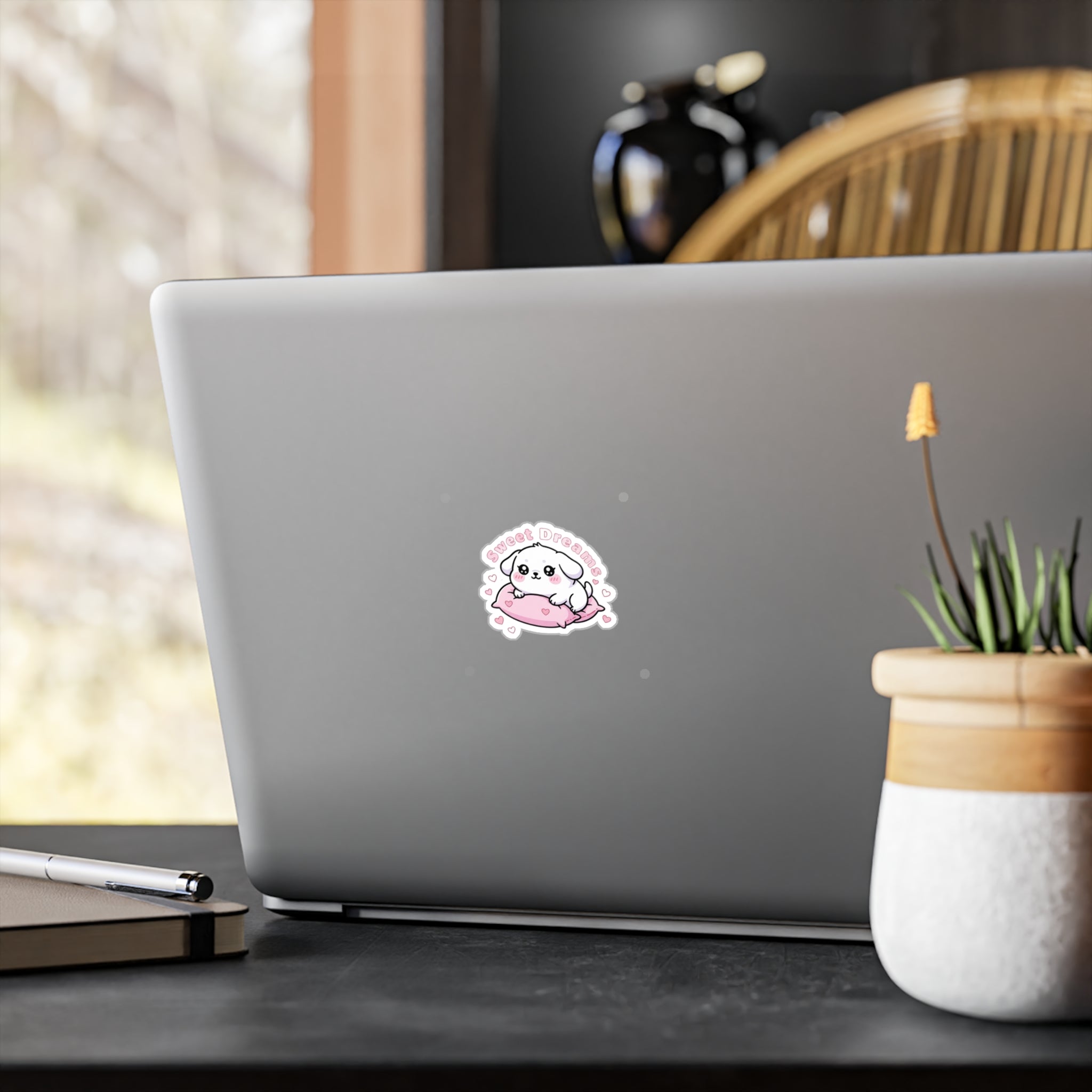 Sweet Dreams Puppy Sticker — Cute Kiss-Cut Laptop & Scrapbook Decal