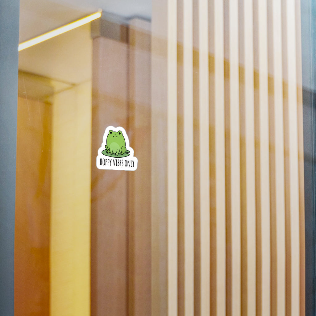 Hoppy Vibes Only Frog Sticker for Laptops, Water Bottles & Gifts