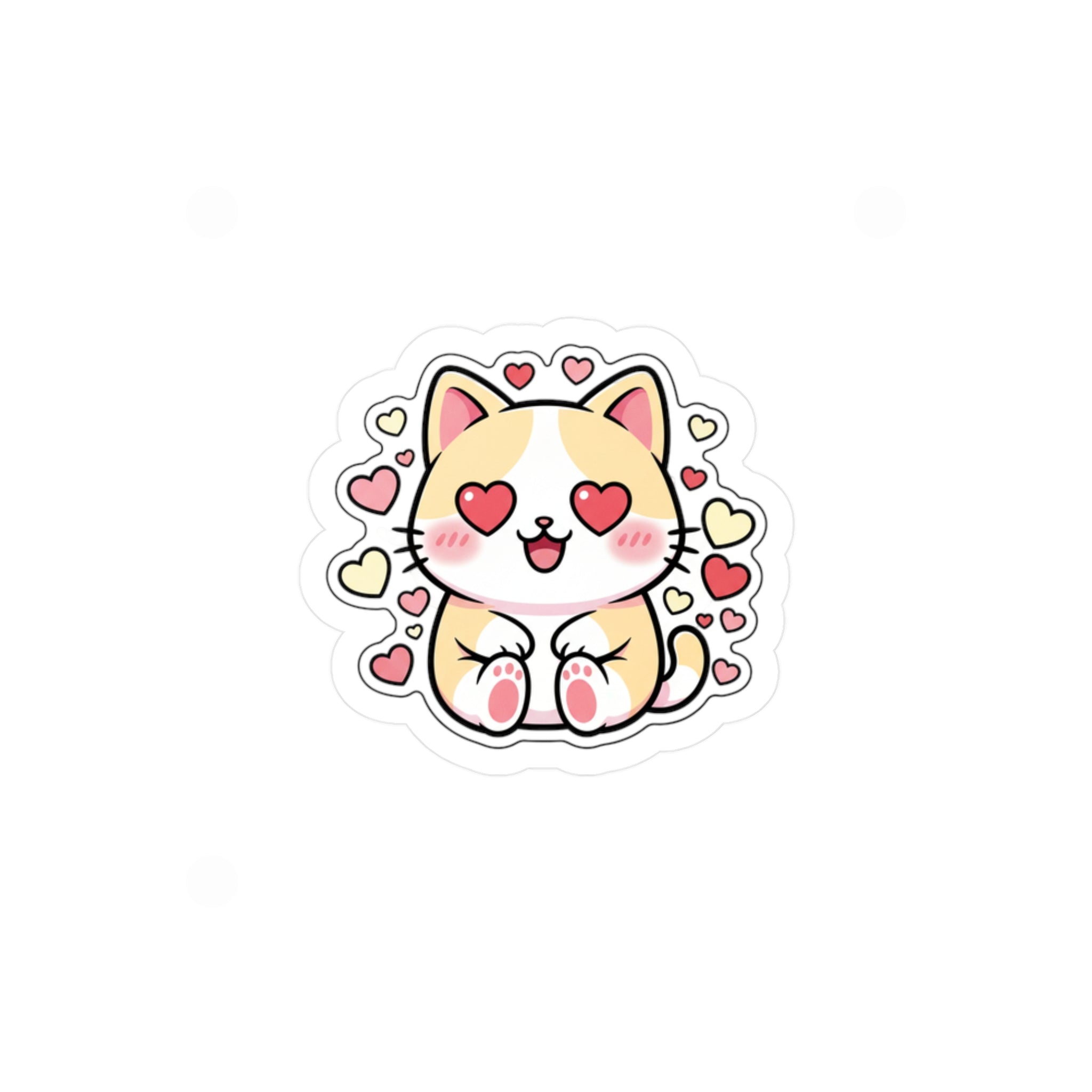 Cute Heart-Eyes Cat Sticker | Adorable Laptop & Planner Decal