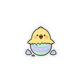 Easter Chick Sticker, Cute Hatching Chick in Decorated Egg Spring for Laptop & Planner Decal