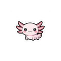 Cute Pink Axolotl Sticker | Kawaii Kiss-Cut Laptop Decal