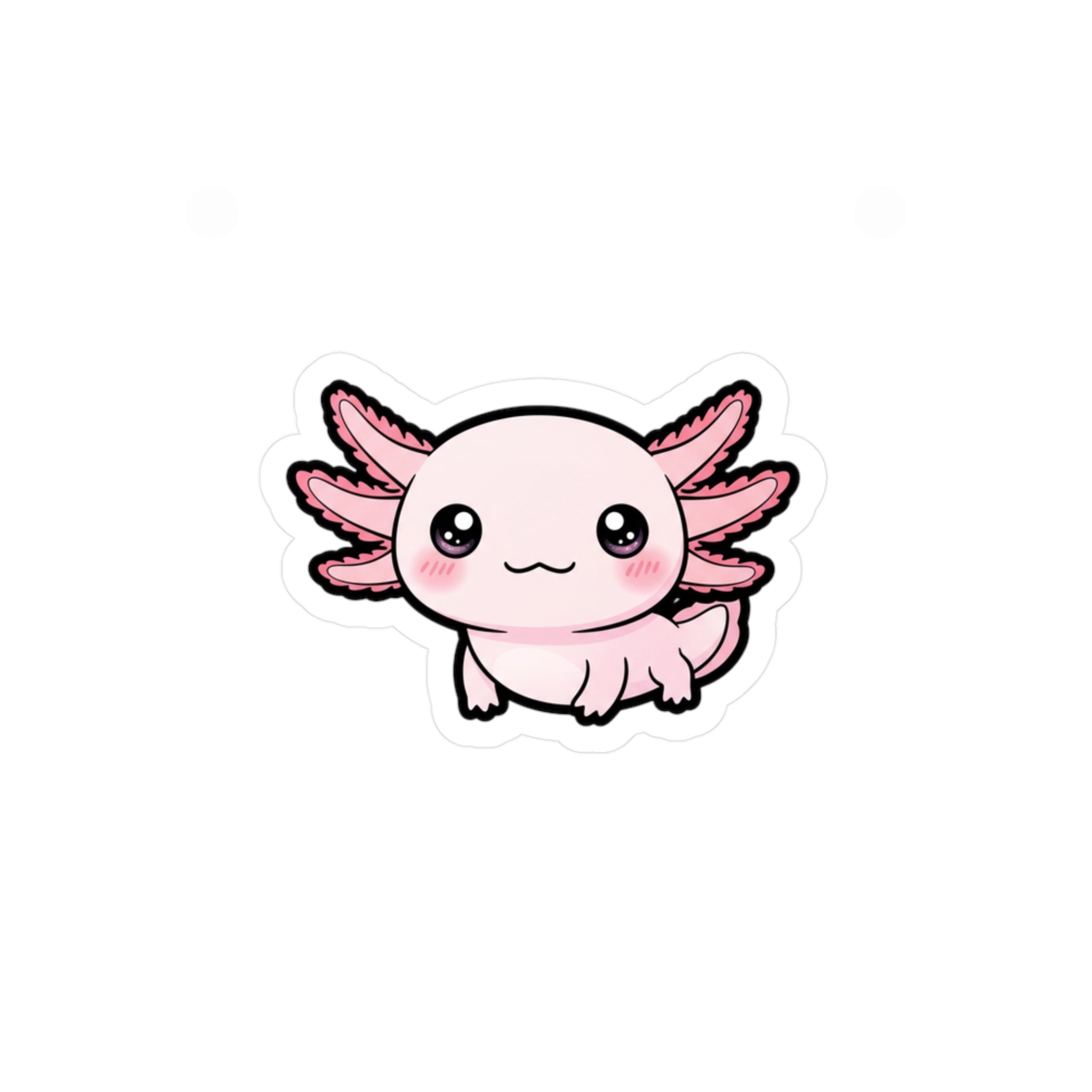 Cute Pink Axolotl Sticker | Kawaii Kiss-Cut Laptop Decal