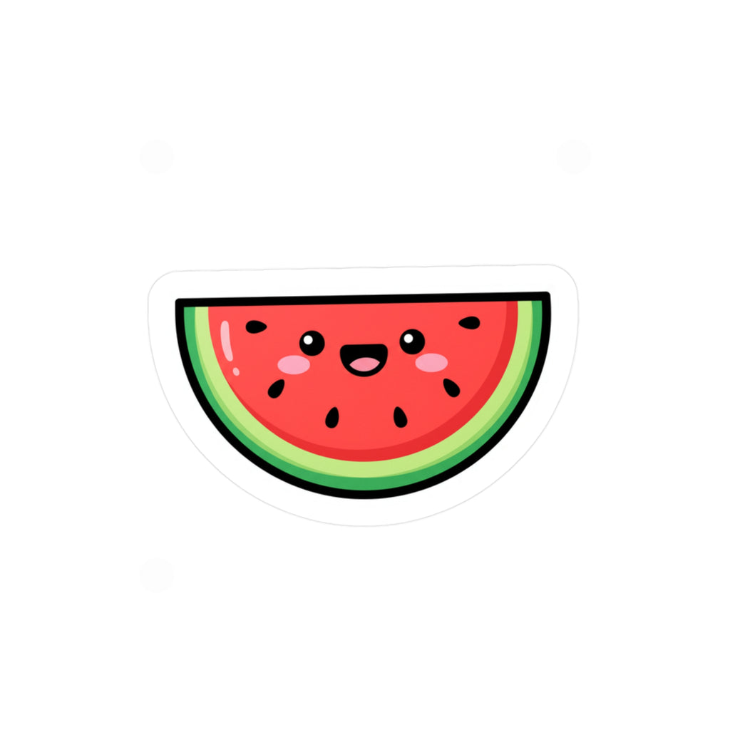 Cute Kawaii Watermelon Slice Sticker Happy Fruit Laptop Decal