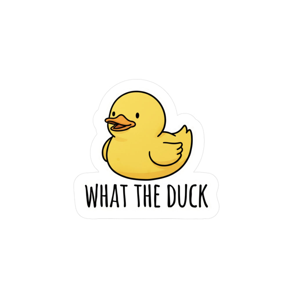 What The Duck Sticker, Cute Rubber Duck Kiss-Cut Vinyl Sticker