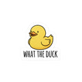 What The Duck Sticker, Cute Rubber Duck Kiss-Cut Vinyl Sticker